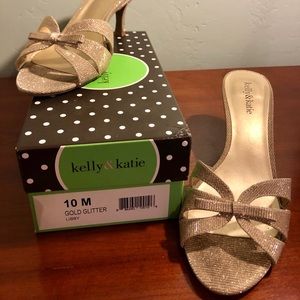 Gold slip on dress shoe